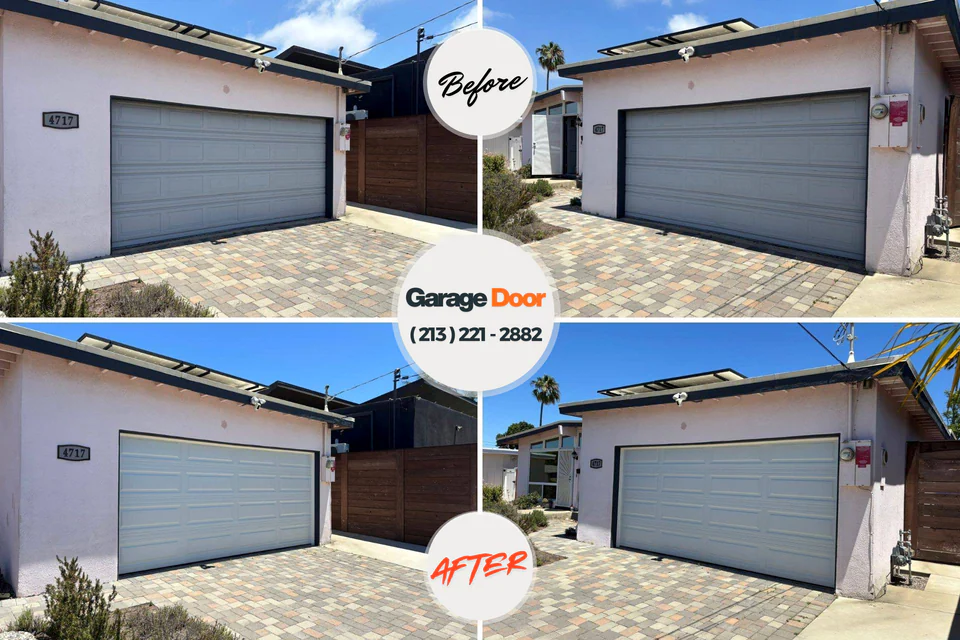 Before and after: garage door repair Longtown, OK